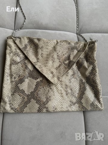 Дамска чанта естествена змийска кожа, снимка 2 - Чанти - 43919119