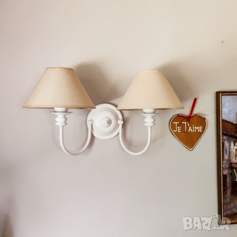 Шаби шик аплик свещ,нощна лампа за стена,модерна класика,осветление за спалня,хол,трапезария, снимка 8 - Лампи за стена - 24663744