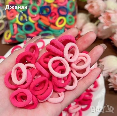 Ластици за коса - 100 бр., снимка 2 - Аксесоари за коса - 43788859
