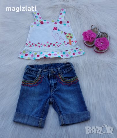 Детски дънкови панталонки и потник 2 години, снимка 4 - Комплекти за бебе - 32796815