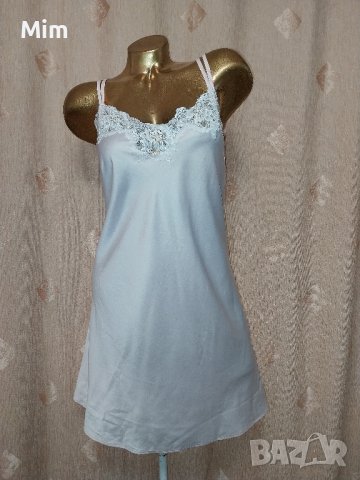 XL LAUREN Светла розова нощница от сатен и дантела 