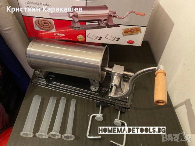 Пълначка за месо 4Л, Хоризонтална с метален плот, снимка 6 - Месомелачки - 43468544