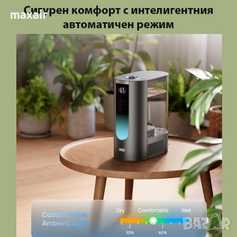 Ултразвуков овлажнител с топла и студена струя DREO 813S * Безплатна доставка * Гаранция 2 години, снимка 9 - Овлажнители и пречистватели за въздух - 52648689