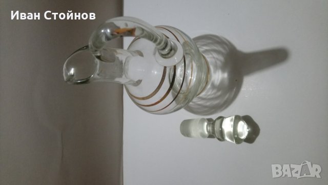 Стъклена кана ретро, снимка 3 - Антикварни и старинни предмети - 27090488