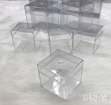 5X5 CM Пластмасова акрилна малка прозрачна кутия прозрачни кутийки кутии за  сувенир подарък в Други в гр. Ямбол - ID37899156 — Bazar.bg