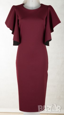 Елегантна рокля в цвят бургунд марка Rosetta Alda - L, снимка 2 - Рокли - 29031439