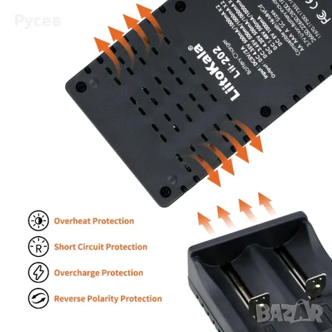 Liitokala Lii-202 Интелигентно автоматично зарядно устройство , снимка 5 - Друга електроника - 48396968