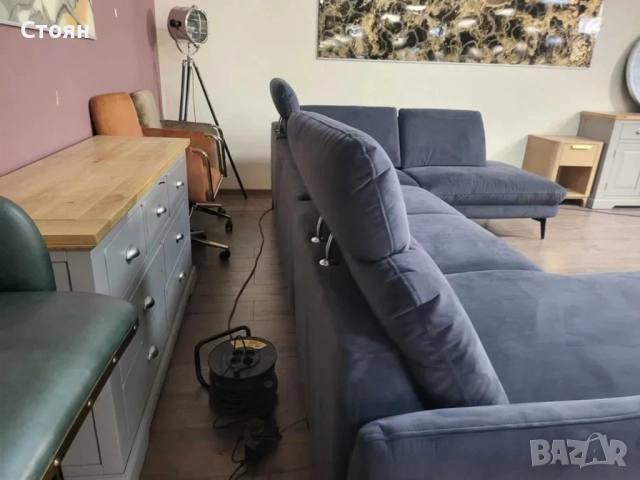 ПРОМОЦИЯ!!! Тъмно сив П - образен ъглов диван Carsten с ел. лежанка, снимка 3 - Дивани и мека мебел - 52827030