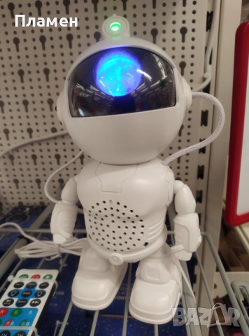 Робот нощна лампа LED прожектор и тонколона астронавт дистанционно  11 x 8 x 20 cm, снимка 7 - Играчки за стая - 53433927