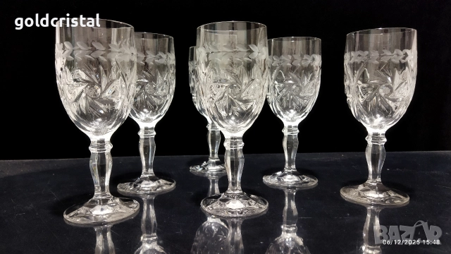 кристални чаши за вино , снимка 9 - Антикварни и старинни предмети - 28429063