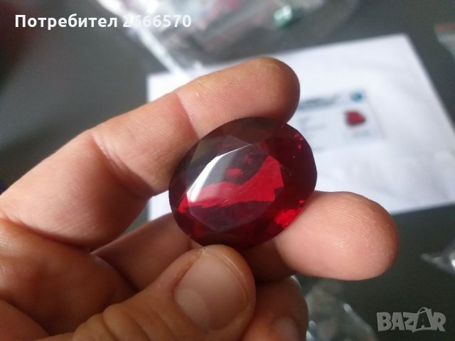 Натурален сертифициран червен Топаз 90 карата , рубин смарагд сапфир диамант  изомруд, снимка 4 - Антикварни и старинни предмети - 35359568