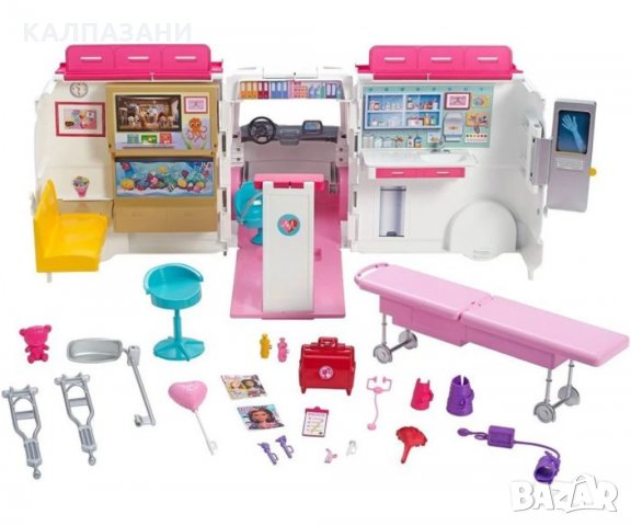 Barbie Мобилна клиника - игрален комплект с линейка FRM19, снимка 4 - Коли, камиони, мотори, писти - 32386301