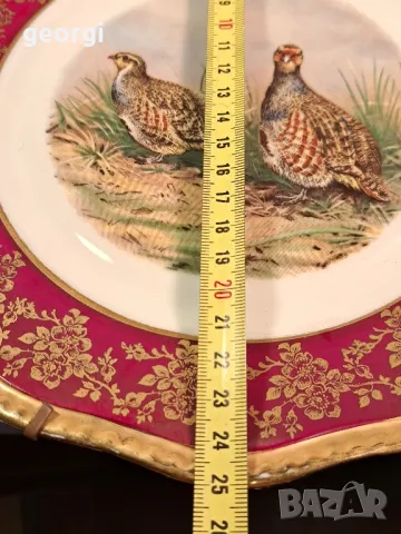 декоративна порцеланова чиния Limoges ловна тематика яребици 25/1, снимка 9 - Декорация за дома - 49886022