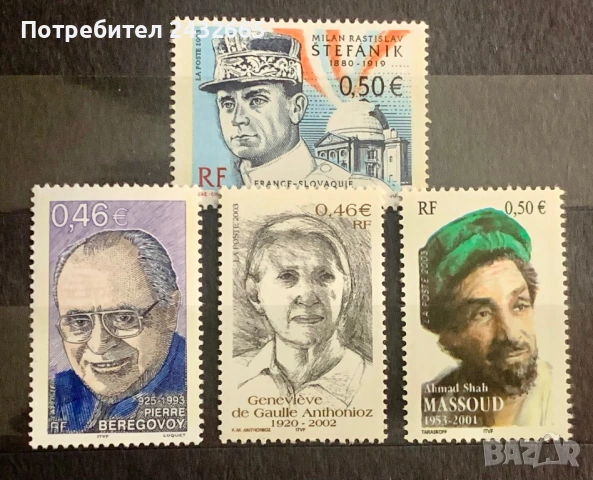 JG121. Франция 2003 - “ Исторически личности. “ , **, MNH