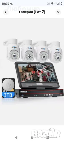 5Mp+Ptz】 5MP Poe система за охранителна камера за видеонаблюдение,10'' LCD монитор с 8CH NVR,4X5M