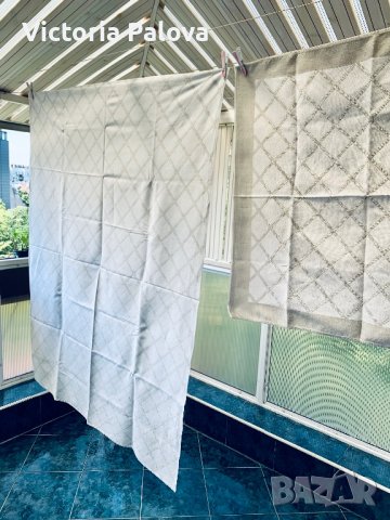 Две тежки ленени покривки-комплект,Германия, снимка 5 - Покривки за маси - 37448594