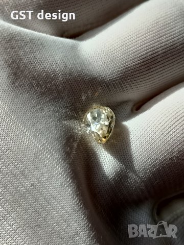 Истински Диамант Мойсанит Шампанско Перла Фенси бял J Diamond Moissanite, снимка 2 - Други - 35321192