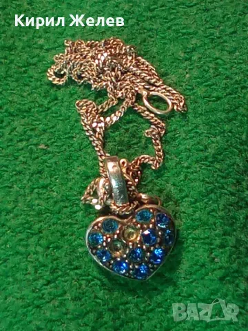 ФИНО МАРКОВО СРЕБЪРНО КОЛИЕ СРЕБРО 925 с ЕМАЙЛИРАНА СРЕБЪРНА ВИСУЛКА СЪРЧИЦЕ със СИНИ ЦИРКОНИ 38802, снимка 12 - Колиета, медальони, синджири - 49704287