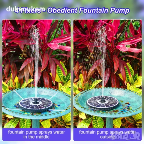 Соларен фонтан SZMP 6W с дистанционно управление – LED, 4000mAh, снимка 5 - Друга електроника - 53240052