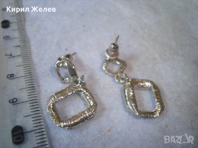 КРАСИВИ ФИНИ СРЕБРИСТИ КРИСТАЛНИ ФЕШЪН АРТ ОБЕЦИ 31362, снимка 2 - Обеци - 38065413