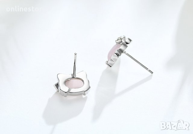 Сребърни Обеци Слънчоглед - 925 печат сребро BA213, снимка 4 - Обеци - 28147628