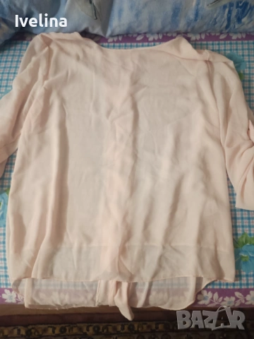 Дамска кремообразно-прасковена блуза, снимка 3 - Блузи с дълъг ръкав и пуловери - 53459518