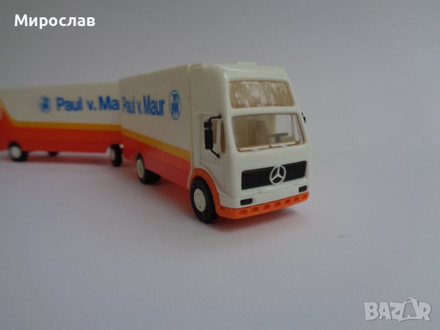 HERPA HO 1/87 КАМИОН ТИР РЕМАРКЕ ИГРАЧКА MERCEDES МОДЕЛ, снимка 3 - Колекции - 42948305