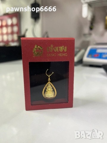 Златен амолет с буда 18 карата 