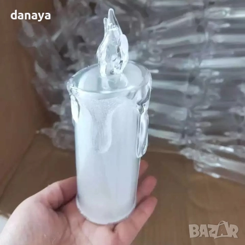 6139 Коледна електронна свещ с преливащи Led светлини, 16 см, снимка 5 - Декорация за дома - 51900966