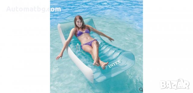 Надуваем дюшек INTEX, светло син Automat, снимка 2 - Надуваеми легла - 33079977