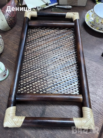 Ръчно изработен бамбуков поднос  Размери с дръжки-44/23.5 см и размери без-31/23.5 см Цена-30 лв , снимка 10 - Декорация за дома - 51517838