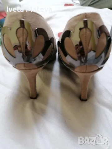 Дамски бежови обувки, снимка 3 - Дамски обувки на ток - 48133061