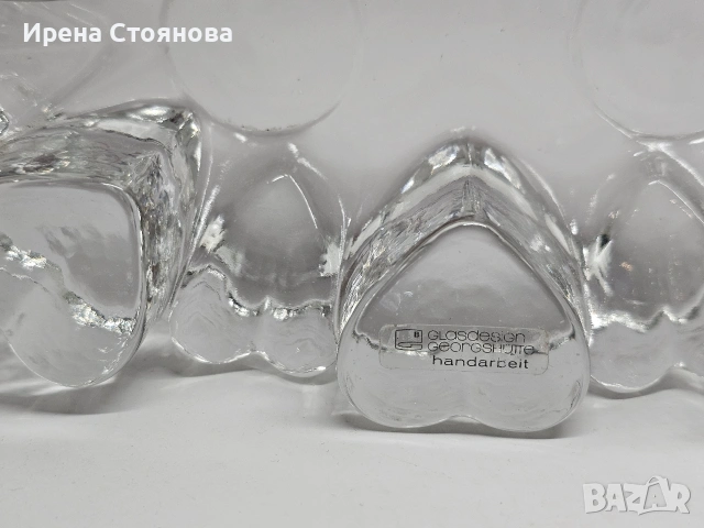 Georgshütte Glasdesign Стъклена поставка с чаена свещ/подгрев за чайник, масивно пресовано стъкло , снимка 5 - Декорация за дома - 53390506