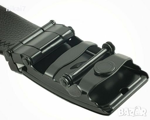 ново мъжки колан кожен с лого на катарамата уникален цена, снимка 5 - Колани - 27996042