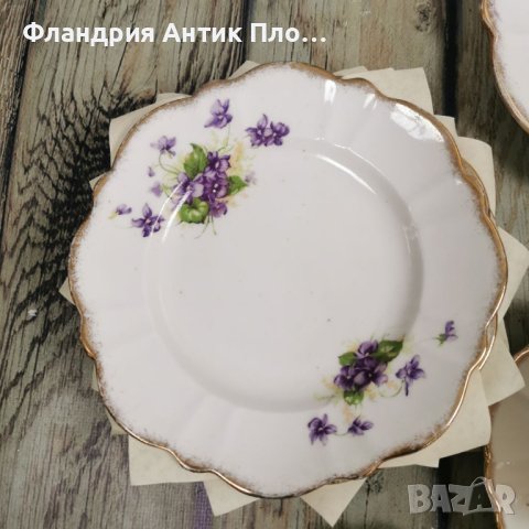 Десертен сервиз - Виолетки , снимка 2 - Чинии - 43423617