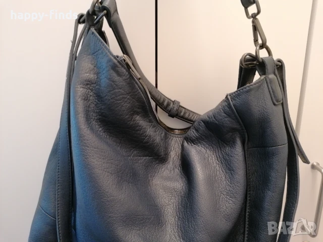 Страхотна тъмносиня чанта от естествена кожа Marc O'Polo, снимка 2 - Чанти - 51231028
