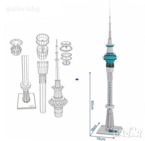 3D пъзел: The Sky Tower - Скай Тауър (3Д пъзели), снимка 2 - Игри и пъзели - 39318837