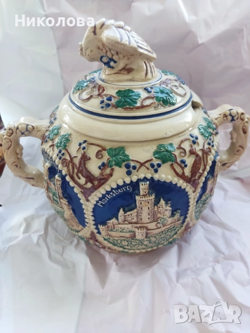 Керамична купа/супник с релефна декорация, снимка 3 - Други стоки за дома - 52650182