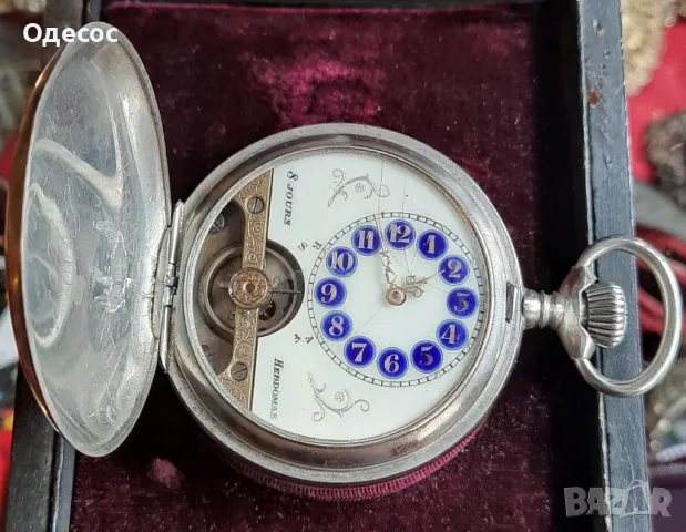 Швейцарски джобен часовник Hebdomas, снимка 6 - Антикварни и старинни предмети - 49943906