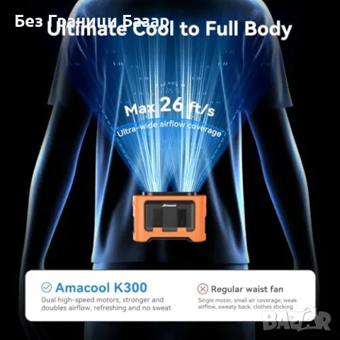 Нов Вентилатор за кръст с щипка и каишка за къмпинг, строеж, пътуване, снимка 2 - Други - 49901023