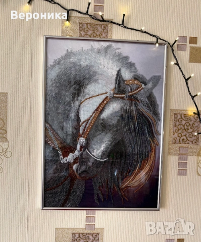 ушит гоблен със чешки мъниста "Грация", снимка 2 - Гоблени - 53040809