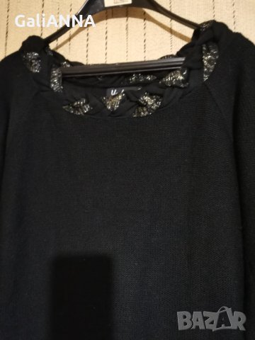 СТРАХОТНА ТУНИКА ПЛЕТИВО С ЕФЕКТНА ЯКА 2XL, снимка 2 - Блузи с дълъг ръкав и пуловери - 35268276