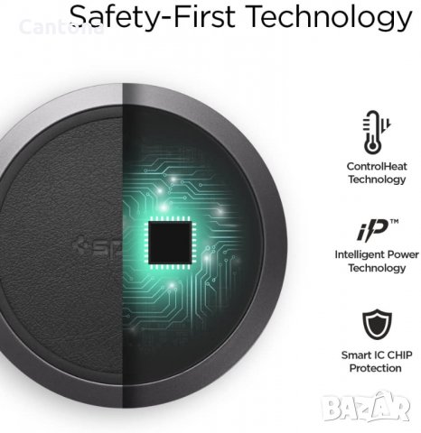 Безжично зарядно устройство Spigen F308W, QC 3.0, 10W, снимка 4 - Безжични зарядни - 35471218