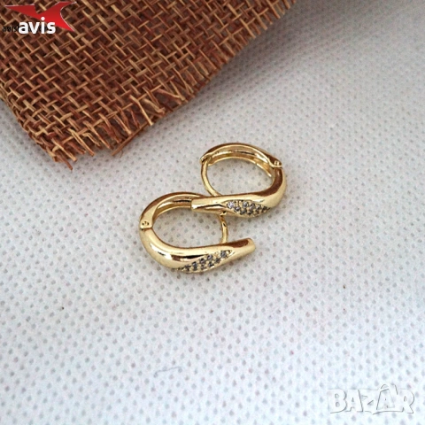 Обеци с 14К златно покритие 2141864