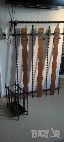 Комплект от ковано желязо и дърво* 3 части* За коридор, снимка 3 - Портманта - 50589613