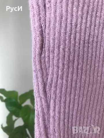 Дамска блуза /памук и еластан/ с метализирана нишка в пепелнорозово, снимка 5 - Блузи с дълъг ръкав и пуловери - 48343650