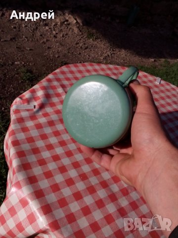 Старо емайлирано канче,чаша #7, снимка 8 - Антикварни и старинни предмети - 29058032