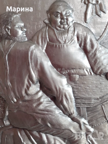 Чиния за стена, пано от калай Antik*Vintage #55, снимка 3 - Антикварни и старинни предмети - 52176110