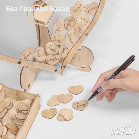 Нови Сърца за гости, сватбена декорация с кутия и LED осветление декор, снимка 3 - Други - 51131517