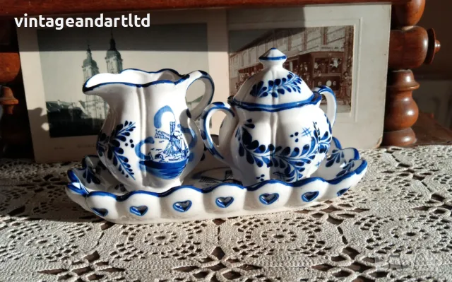 Порцелан, сет Делфт, Delft, Нидерландия, Холандия, отличен